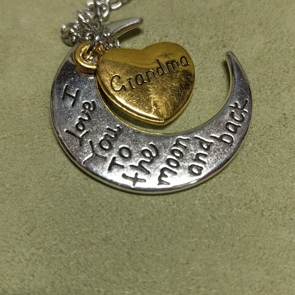 Grandma Heart in Moon Charm